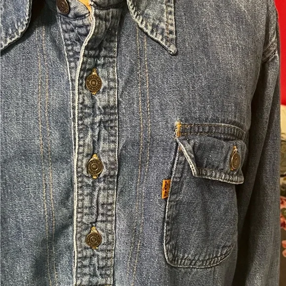Vintage Orange Tag Levi’s Denim Pullover Shirt - Picture 1 of 12